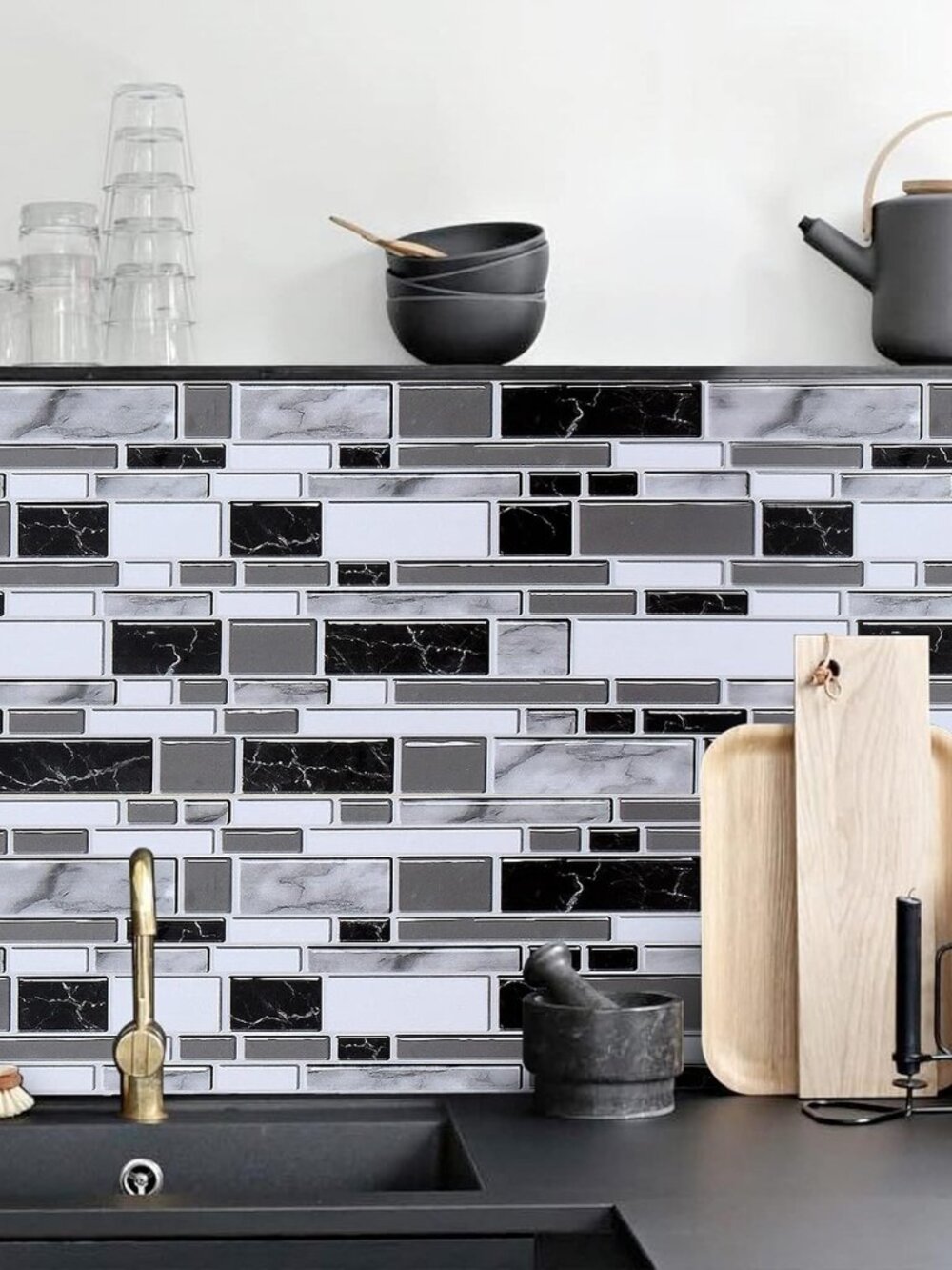Kitchen Wallpaper Peel and Stick for Bathroom 11.8inch x 78.7inch